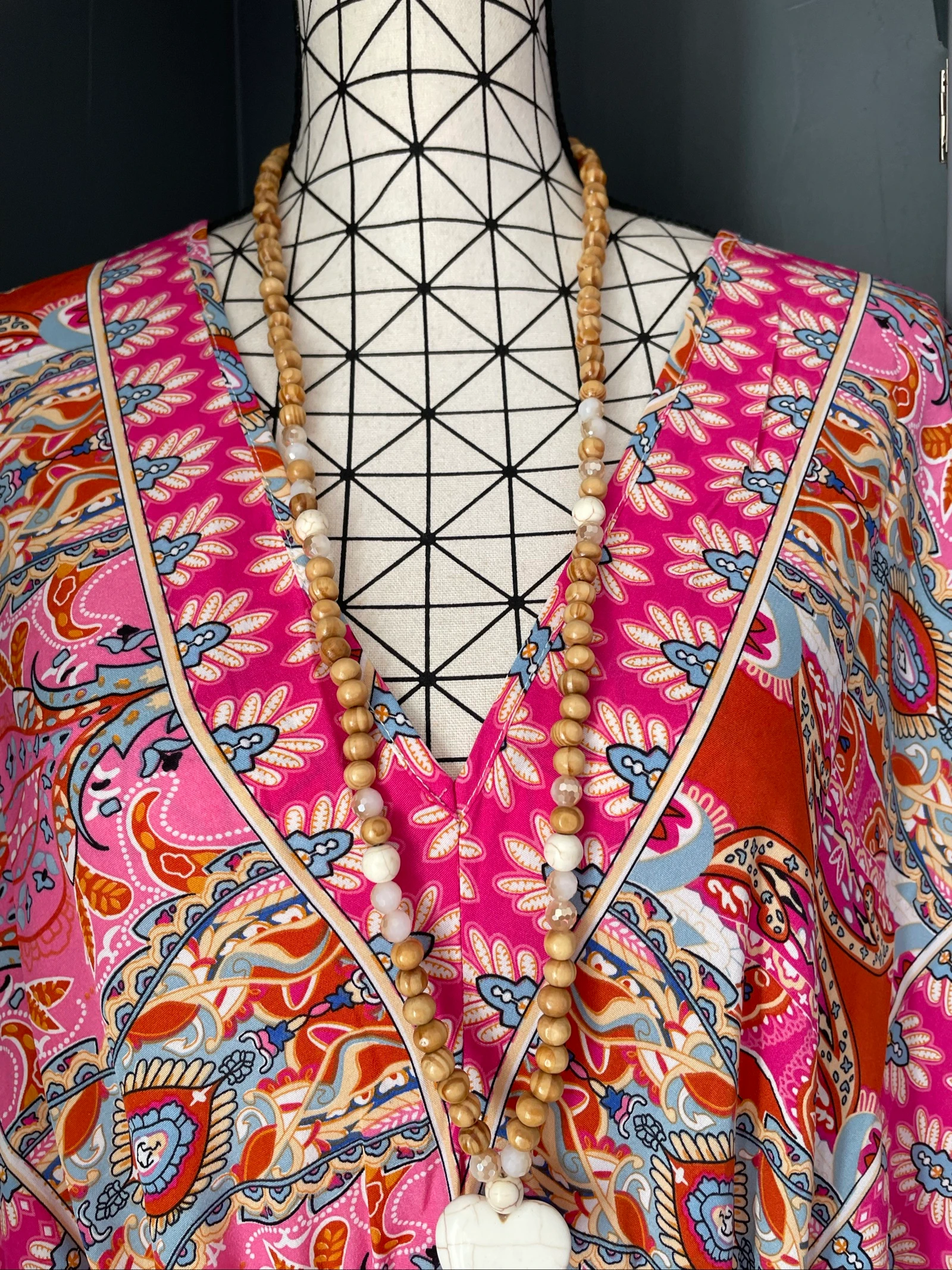 💖 vestido largo multicolor abstracto talla grande 58 fluido bohemio oversize colorido 💖 – photo 4